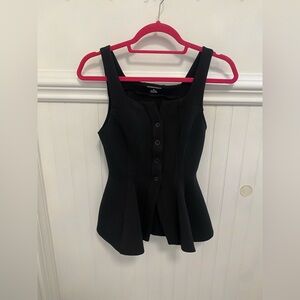 Anthropologie Black Button-Front Tank Top